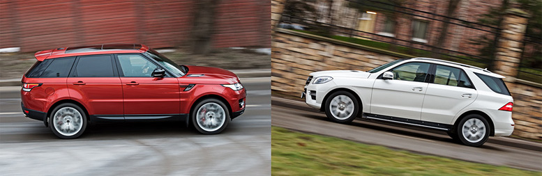сравнительный тест-драйв Mercedes ML и Range Rover Sport 2013